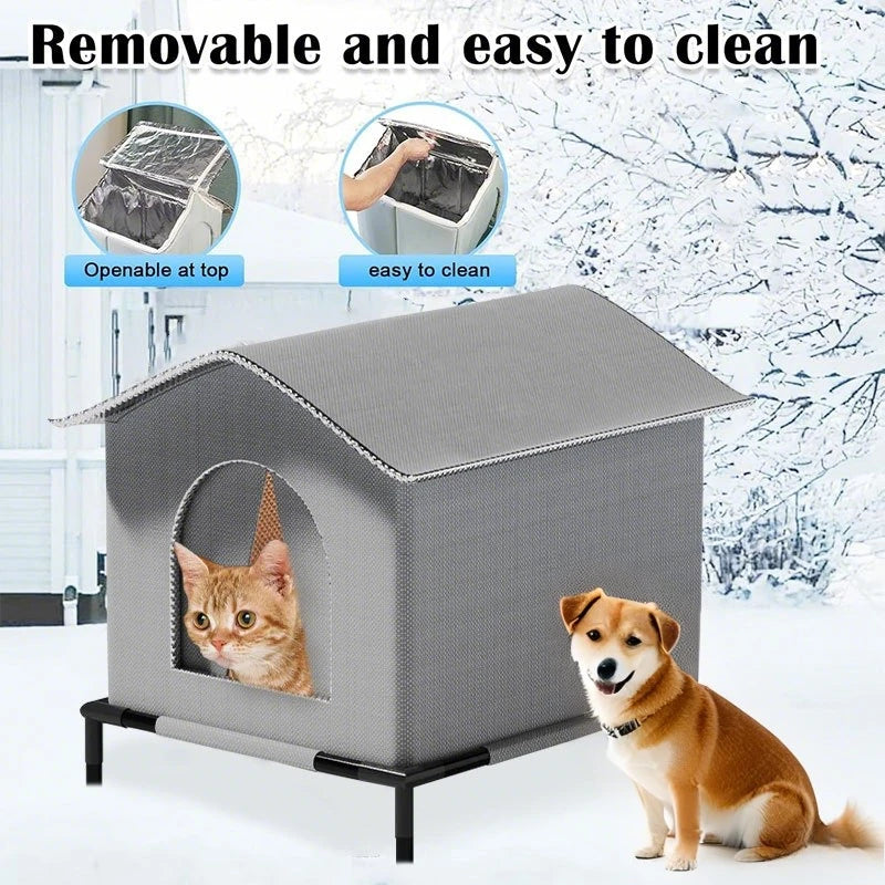 10-All-Season Waterproof Outdoor Pet House for Cats and Dogs