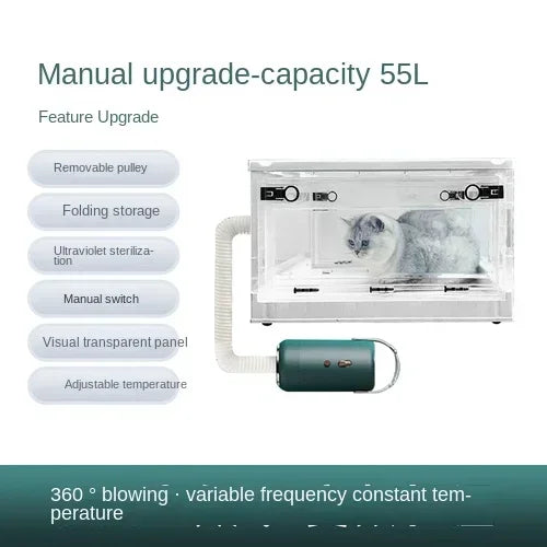 13-Asciugatrice Professionale Cani Gatti, Ioni, 20-45°C, Silenziosa⚠️