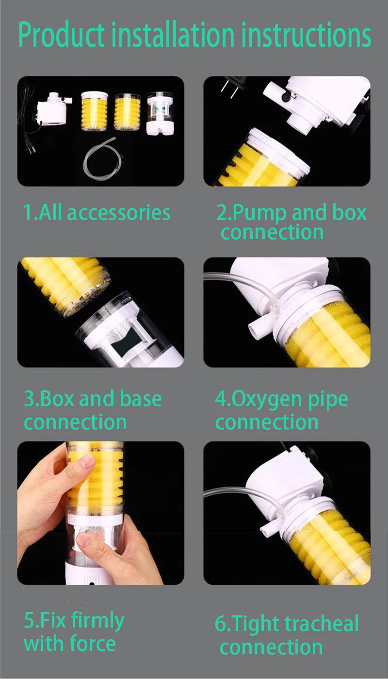 25-3 in 1 Multifunction Aquarium Filter Pump 220V – Filtration, Oxygenation and Circulation.