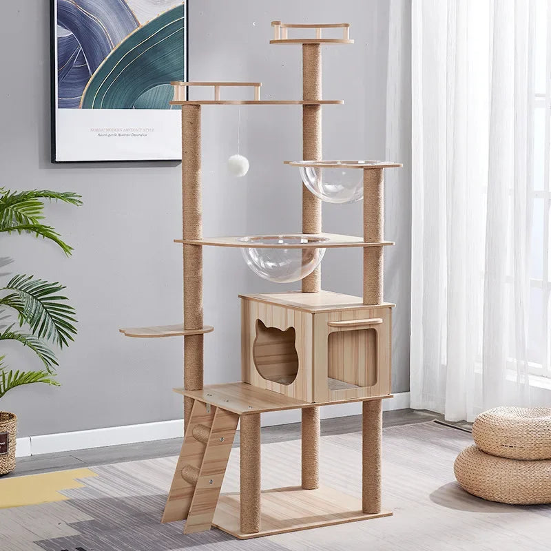001-Multi-Level Cat Scratching Post with Platforms and Sisal