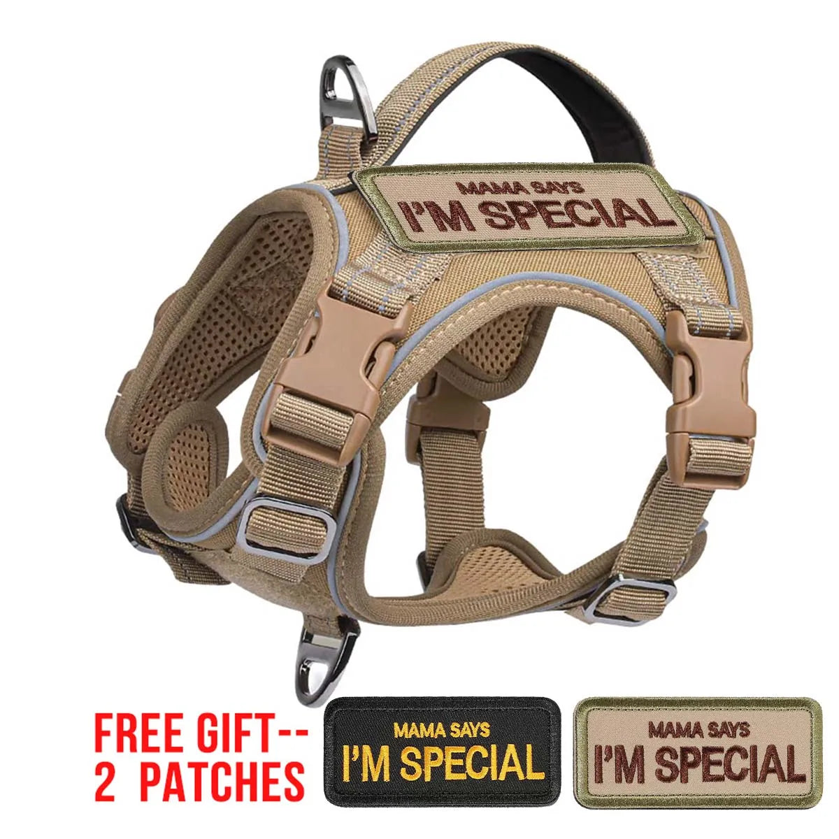 03-Tactical Harness for Small Dogs – Adjustable and Reflective