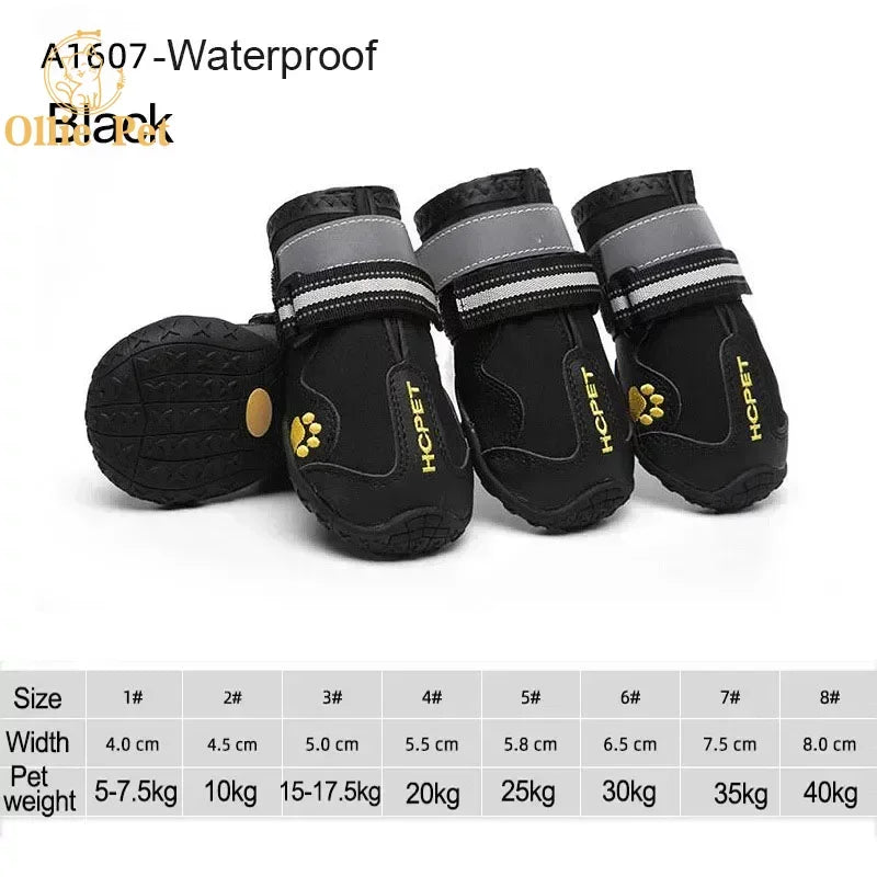 08a-Waterproof Non-Slip Dog Shoes – Set of 4