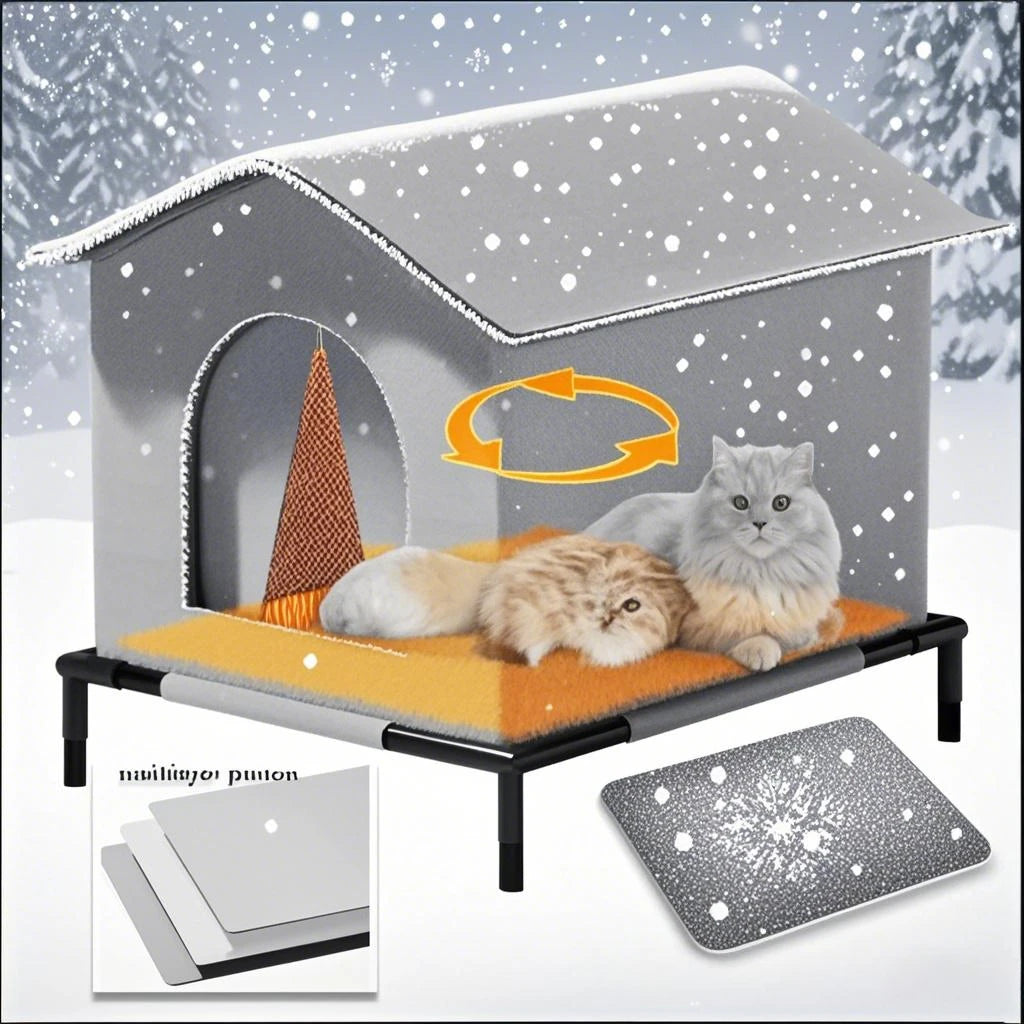 10-All-Season Waterproof Outdoor Pet House for Cats and Dogs