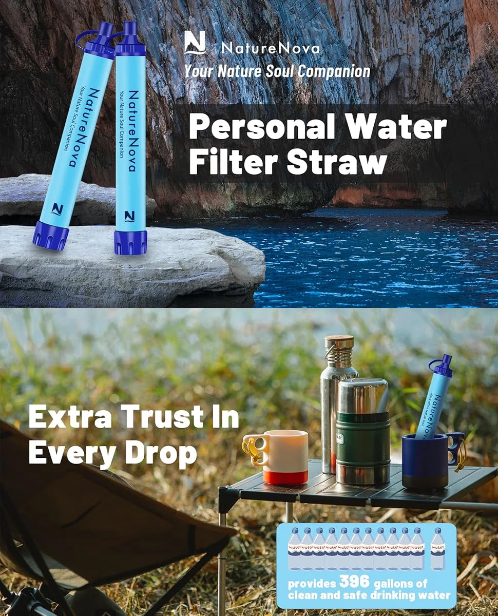 00-Filtro d'Acqua Personale a Cannuccia | Attrezzatura di Sopravvivenza d'Emergenza