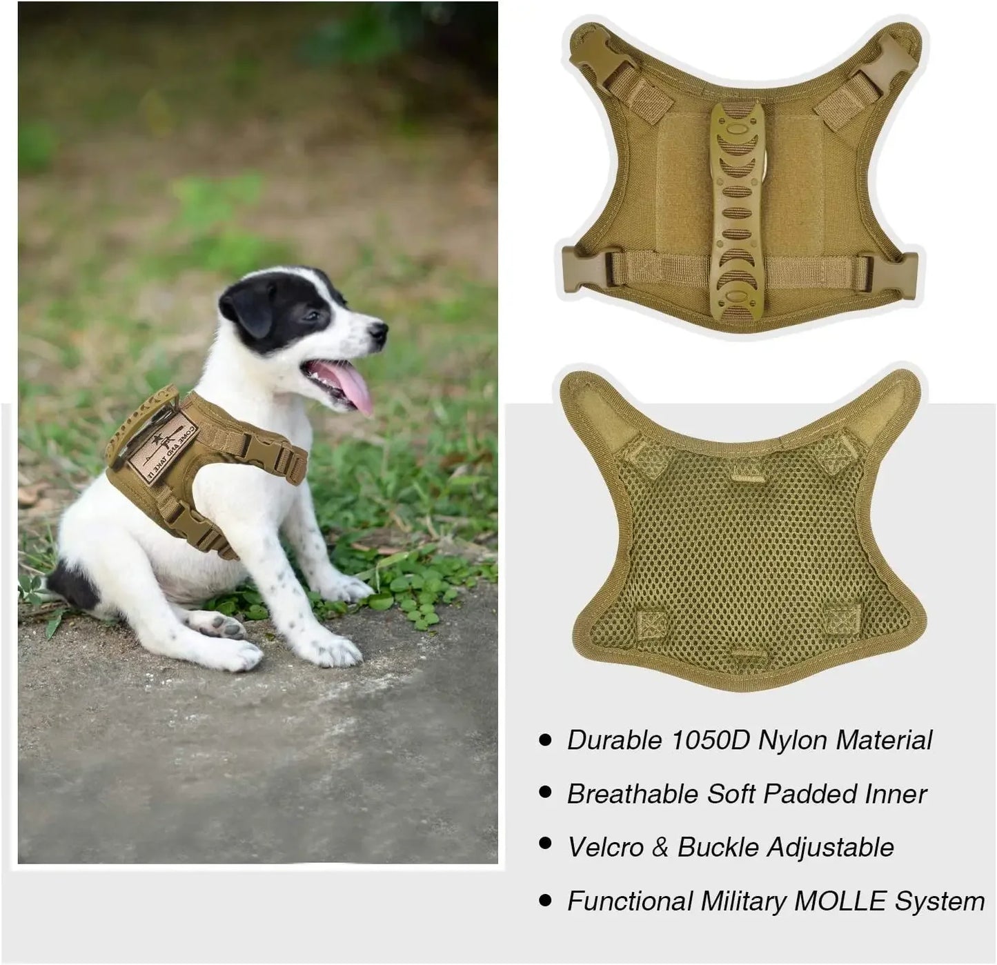 03-Adjustable Tactical Vest for Small Dogs – Outdoor &amp; Training