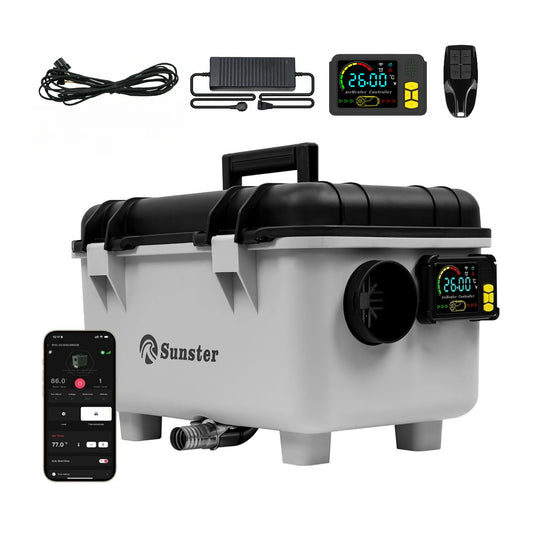 0-Riscaldatore a Gasolio Silenzioso 8KW con Telecomando e Temperatura Costante.(12V/24V/230V)