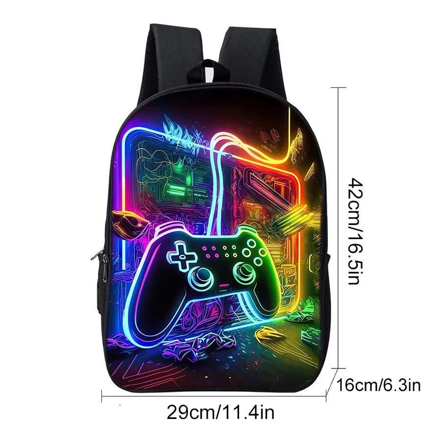 01-GamePad Backpack with Headphone Jack for Men and Women