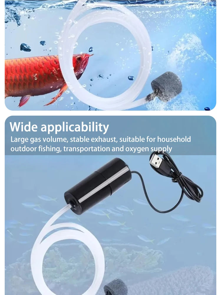 25-Portable Aquarium Air Pump – Mini USB Oxygenator