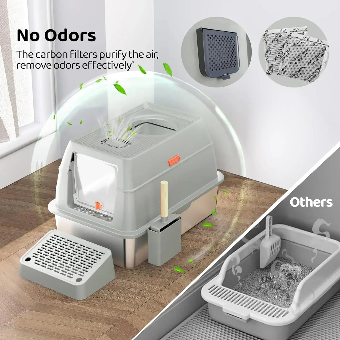 15-Steel litter box excellent for those who require greater hygiene.