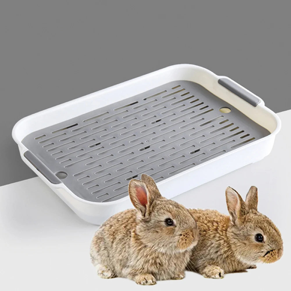 15-Double-Layer Hygienic Litter Box for Cats and Rabbits