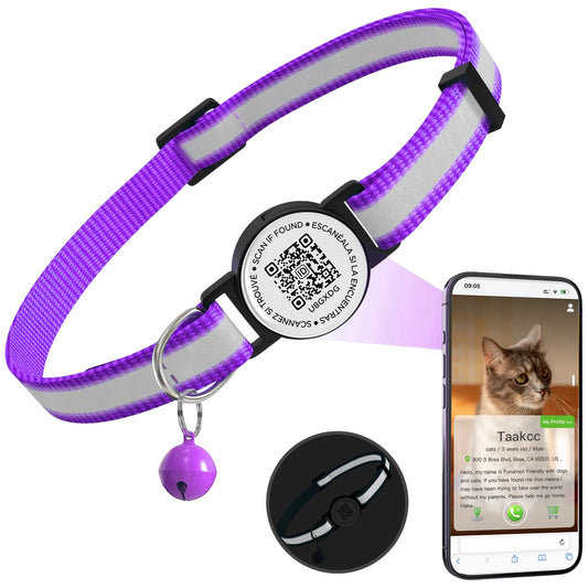 05-Collare per Gatti con QR Code e Fibbia di Sicurezza Breakaway