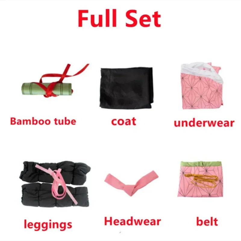 90-Demon Slayer Nezuko Kamado Cosplay Kimono Women Halloween