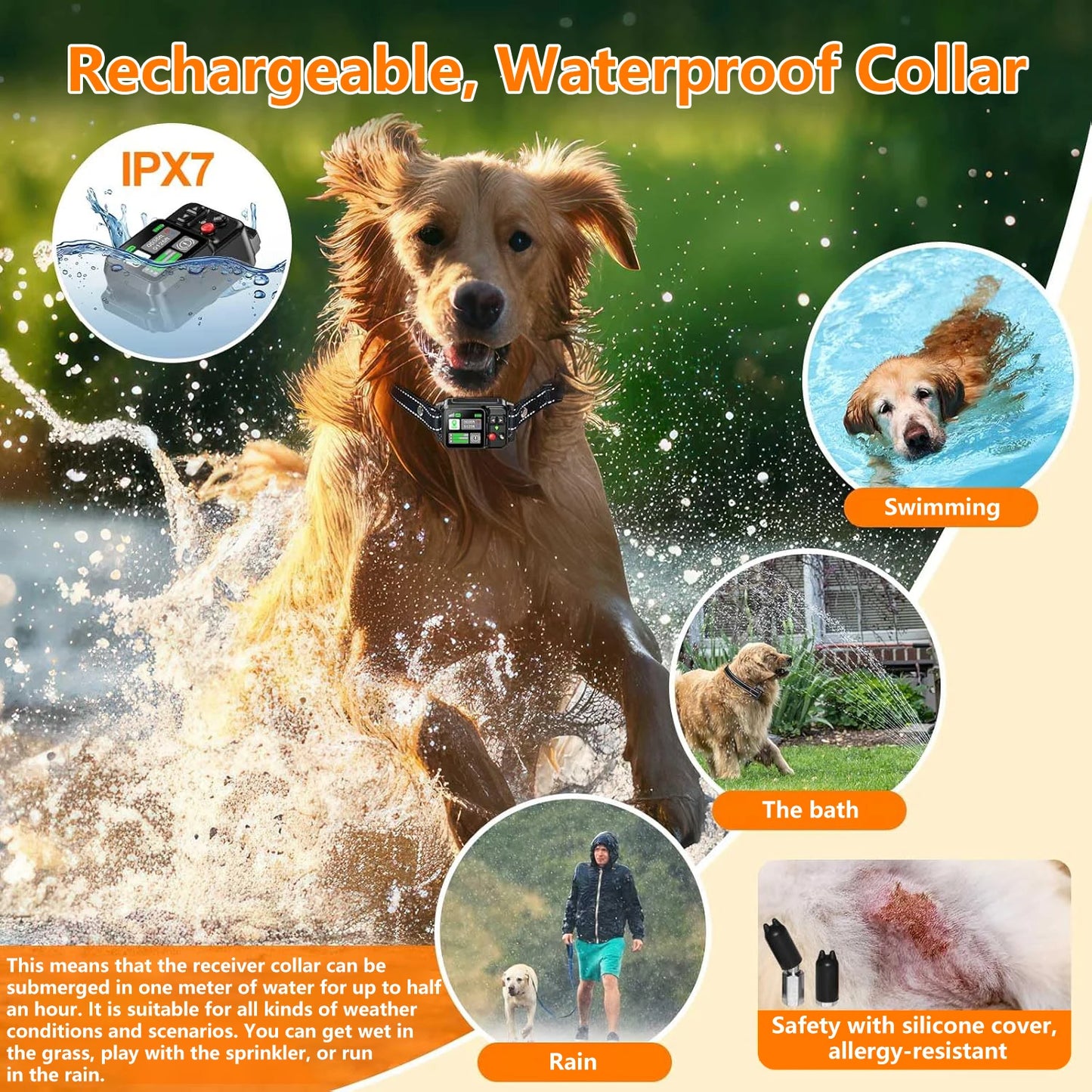 001-aCollare|Recinto Invisibile GPS per Cani: Collare Wireless IPX7 2000m