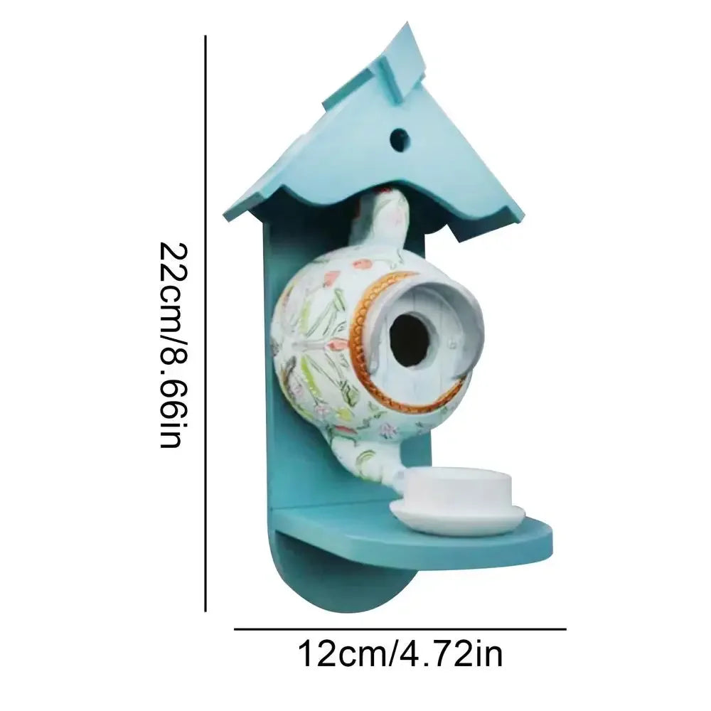 27-Teapot themed bird nest.