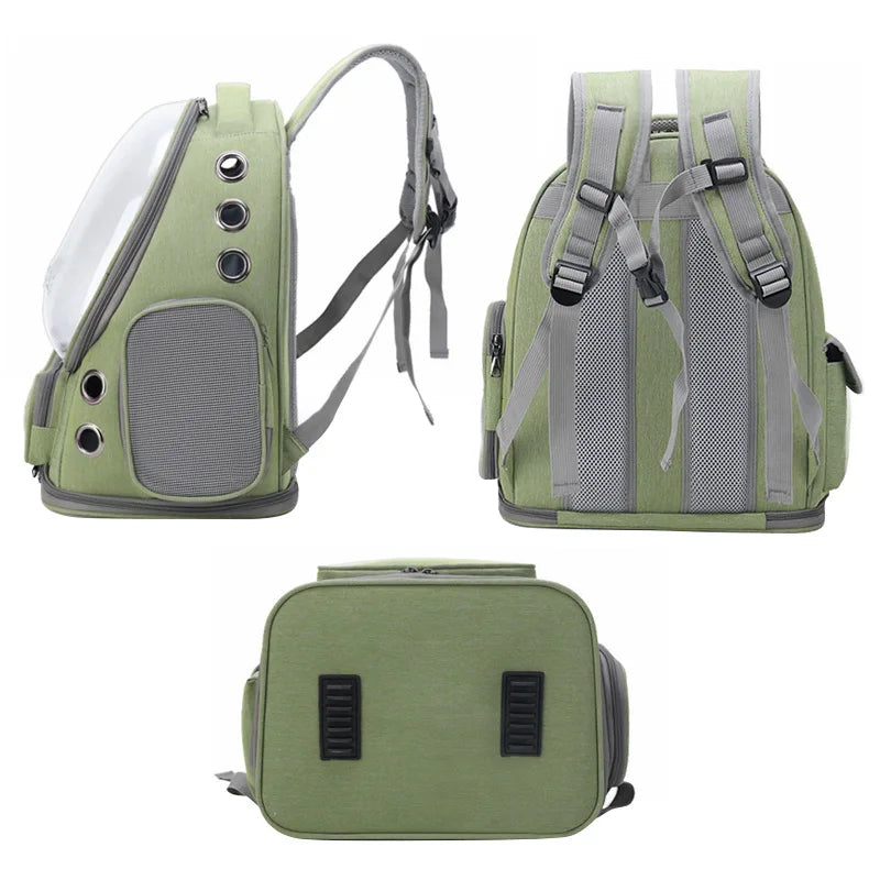 14-Transparent carrier backpack harness.