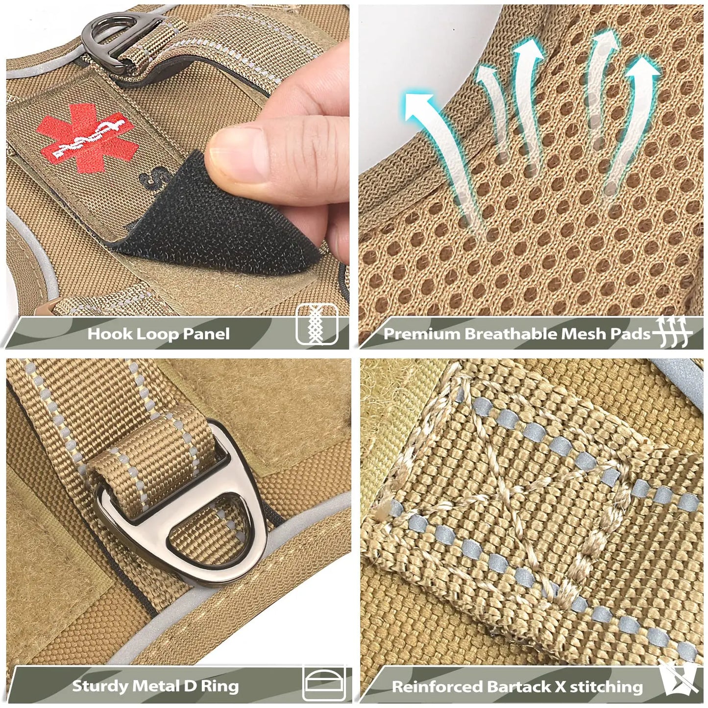 03-Tactical Harness for Small Dogs – Adjustable and Reflective