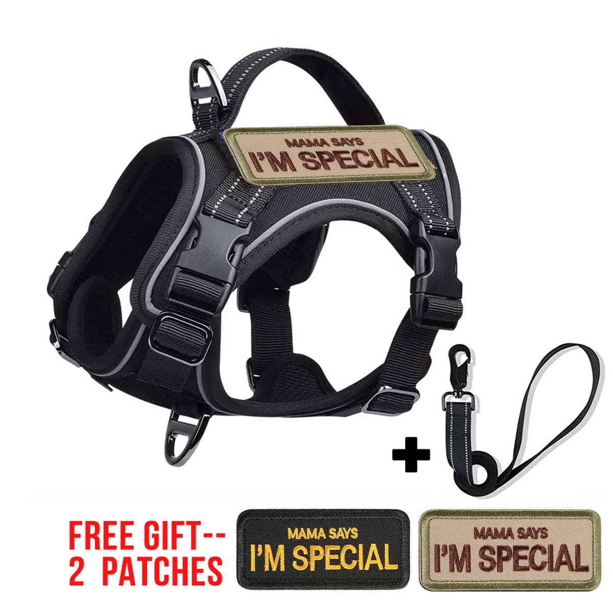 03-Tactical Harness for Small Dogs – Adjustable and Reflective