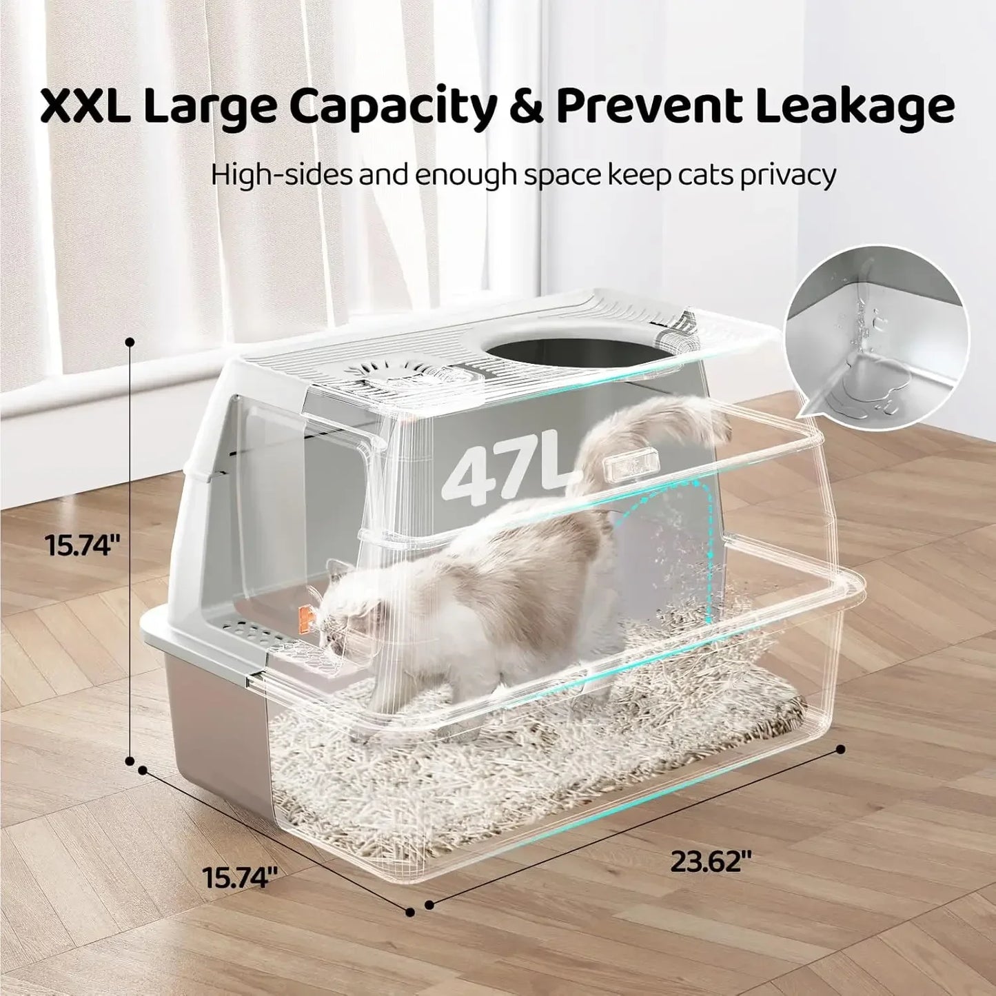 15-Steel litter box excellent for those who require greater hygiene.