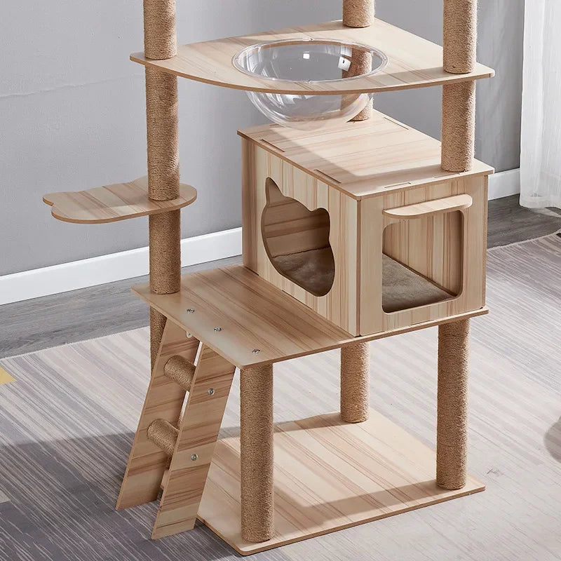 001-Multi-Level Cat Scratching Post with Platforms and Sisal