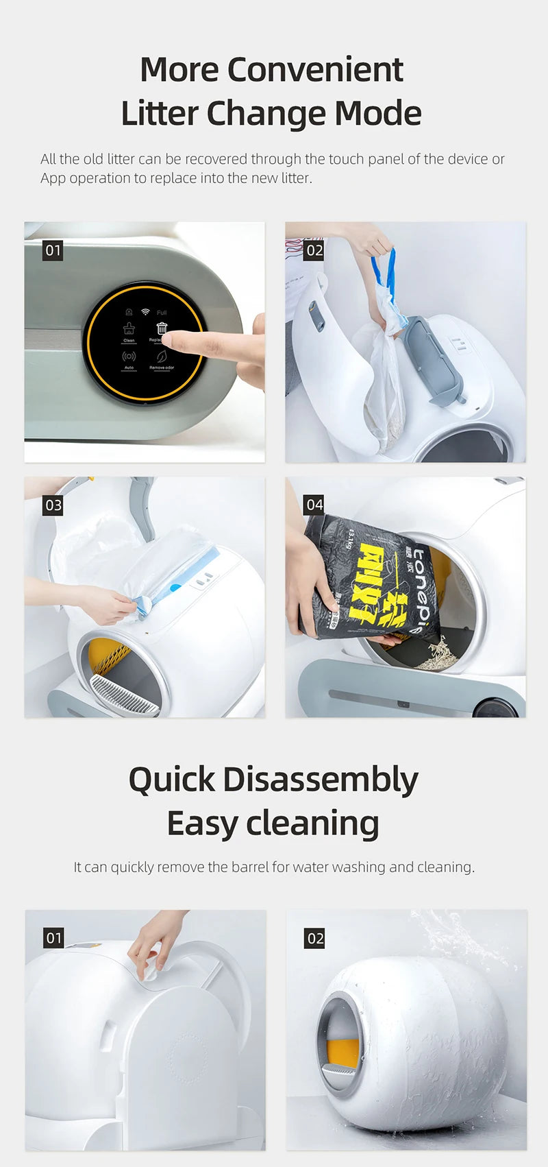 15-Automatic self-cleaning litter box.