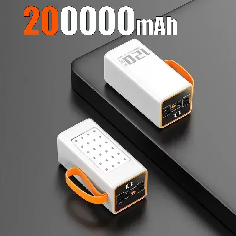 00-aPower Bank Outdoor Alta Capacità 120W - Ricarica Rapida Solare LED