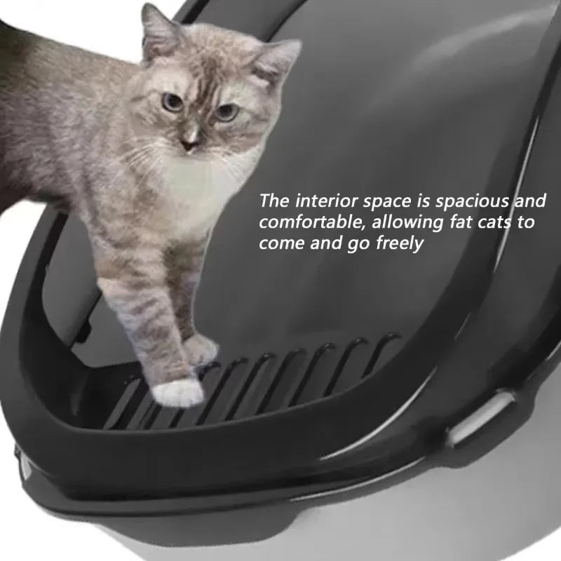 15-Open, Odor-Free Cat Litter Box with Scoop and High Capacity