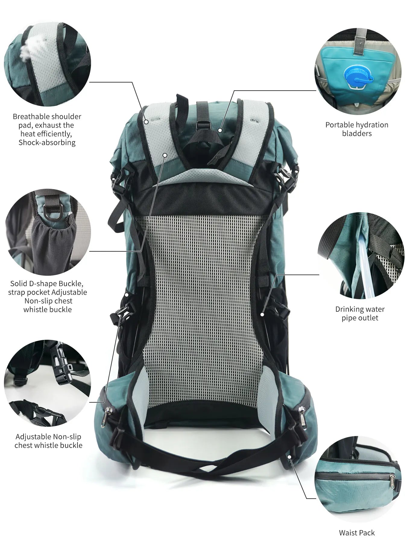 00-Zaino da arrampicata impermeabile di grande capacità.