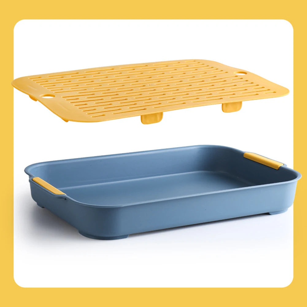 15-Double-Layer Hygienic Litter Box for Cats and Rabbits