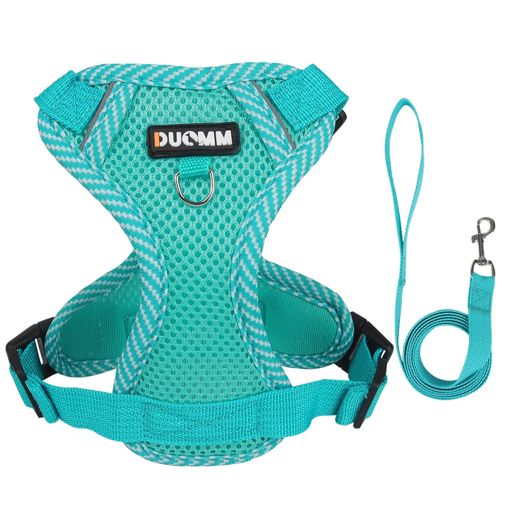 03-Breathable harness with leash for small dogs and puppies