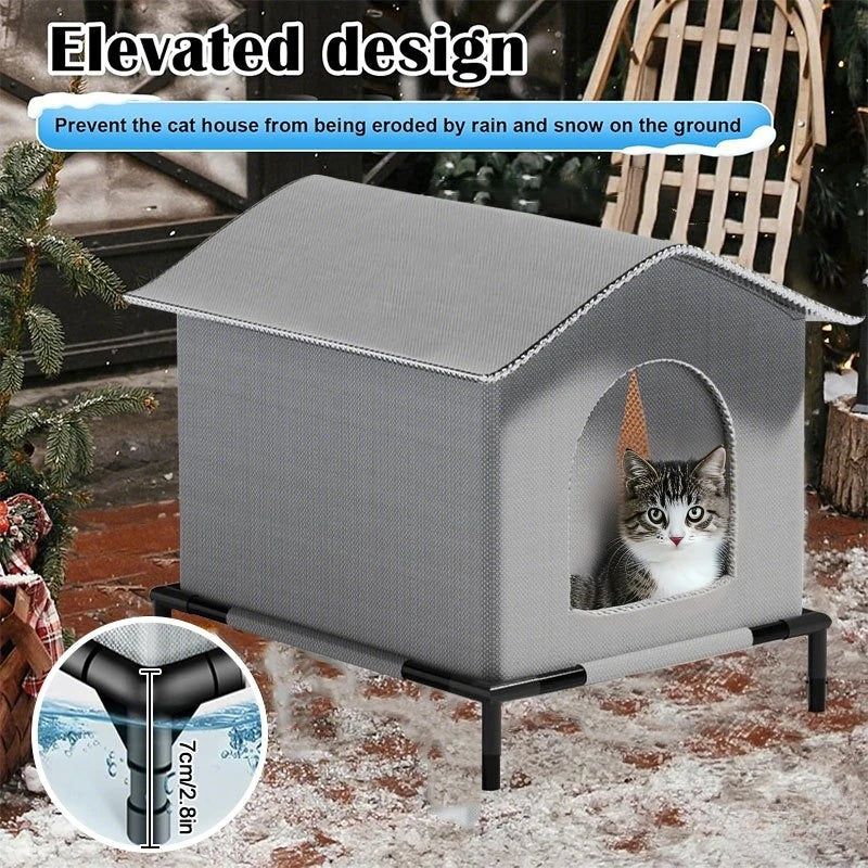 10-All-Season Waterproof Outdoor Pet House for Cats and Dogs