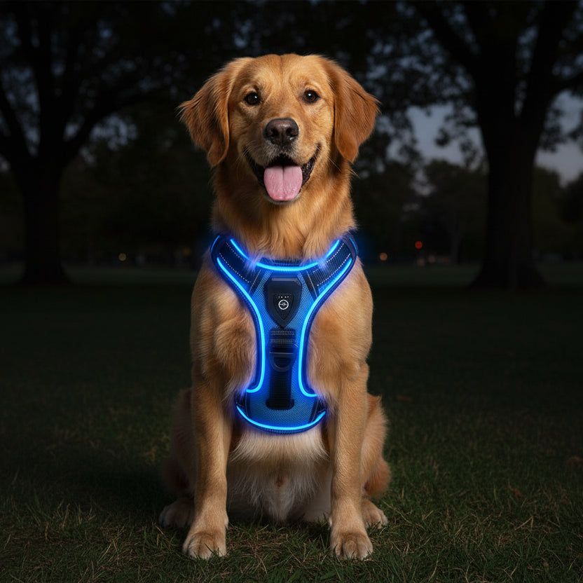 08-Pettorina LED ricaricabile per cani con 3 modalità di illuminazione