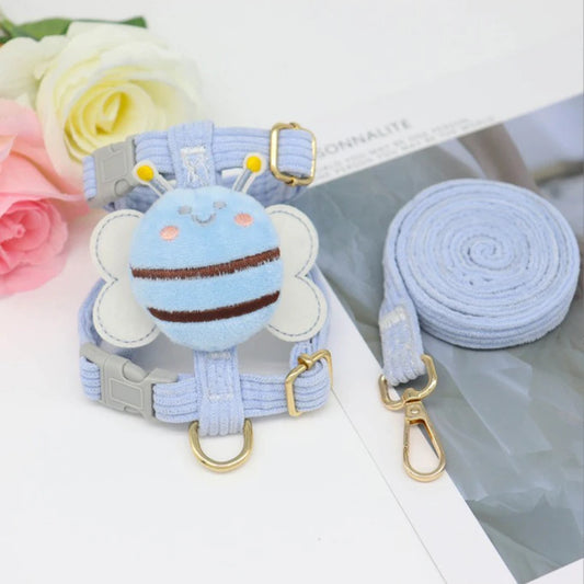 08-BeeStyle – Pettorina a Tema Ape per Cani Piccoli (Set con Guinzaglio)