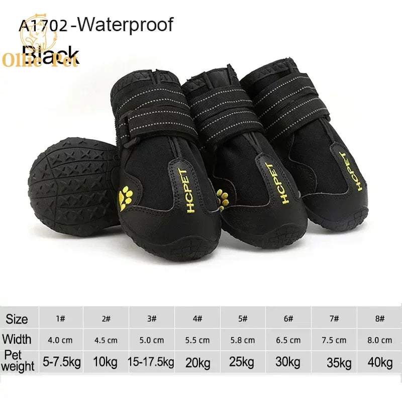 08a-Waterproof Non-Slip Dog Shoes – Set of 4