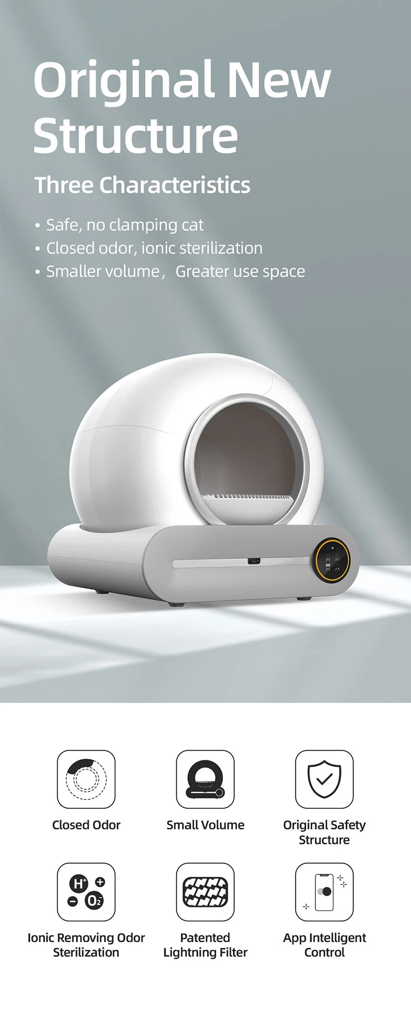 15-Automatic self-cleaning litter box.