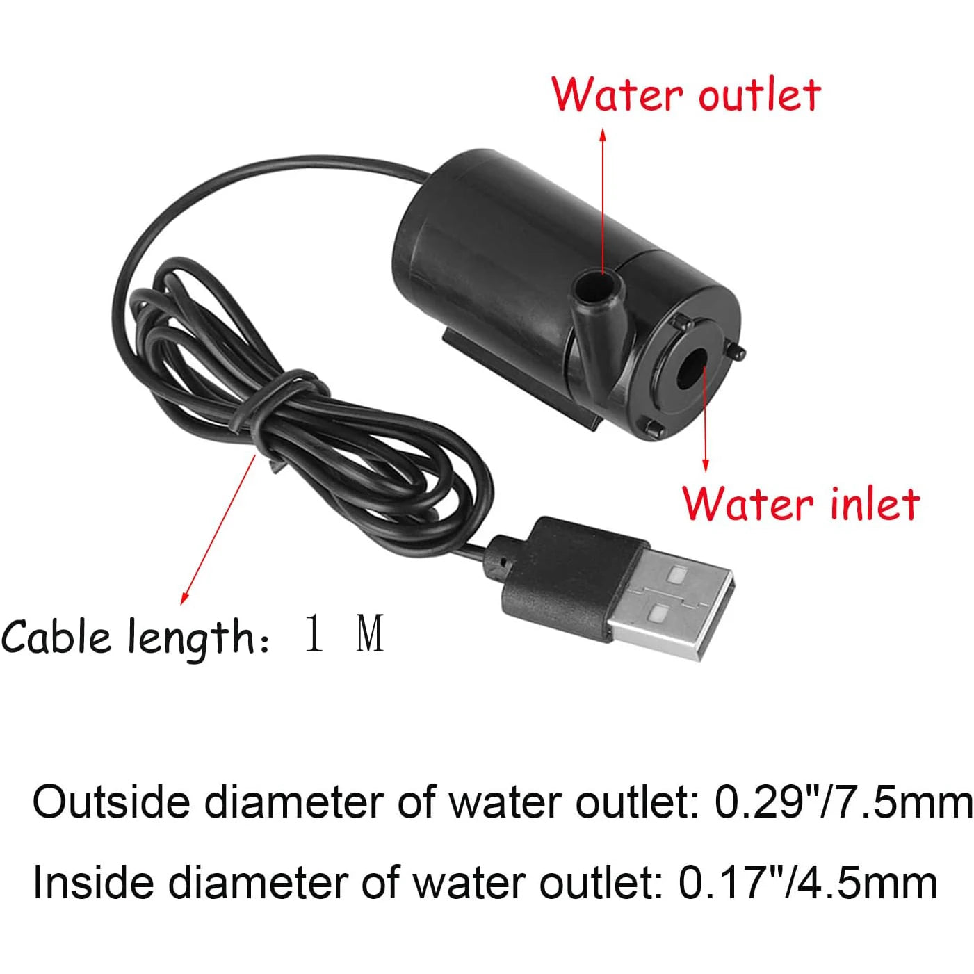 25-Mini DC 3-5V USB Underwater Water Pump