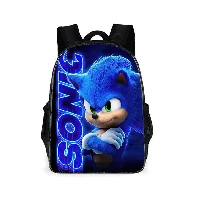 01-Set Sonic Cartoon Anime Backpack Suitable for School