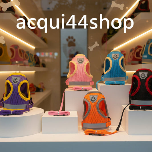 08–Pettorina traspirante per cani piccoli regolabile e riflettente