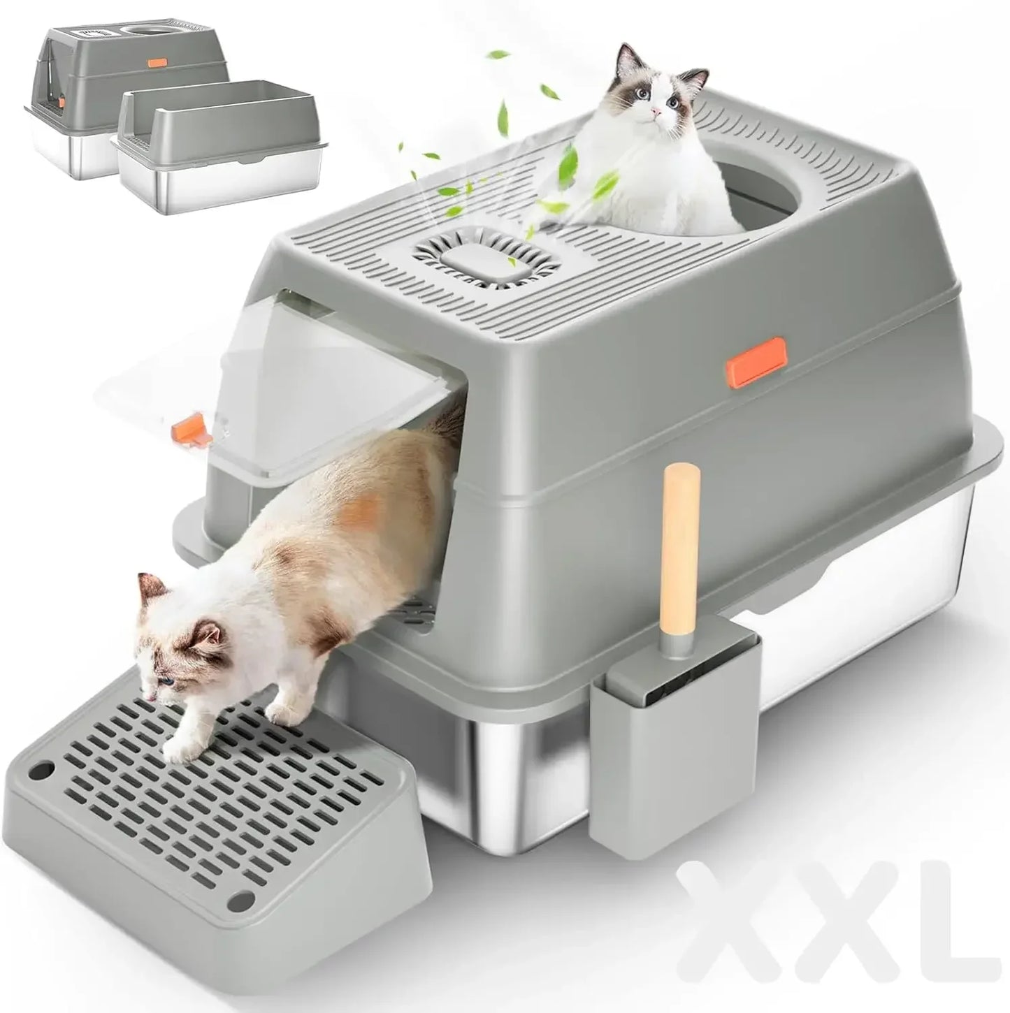 15-Steel litter box excellent for those who require greater hygiene.