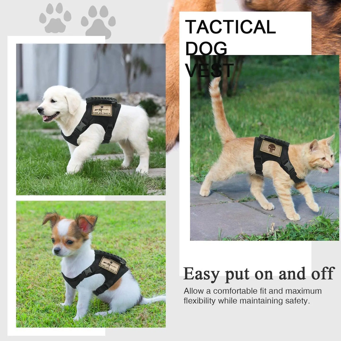 03-Adjustable Tactical Vest for Small Dogs – Outdoor &amp; Training