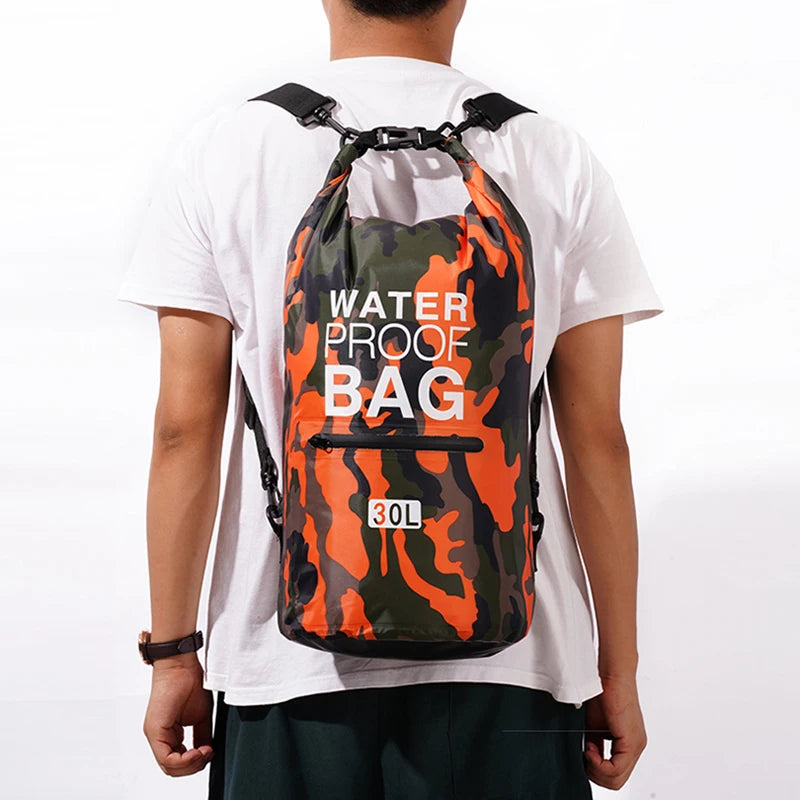 01-15/30L Waterproof Backpack with Wet-Dry Pocket | Kayaking and Trekking