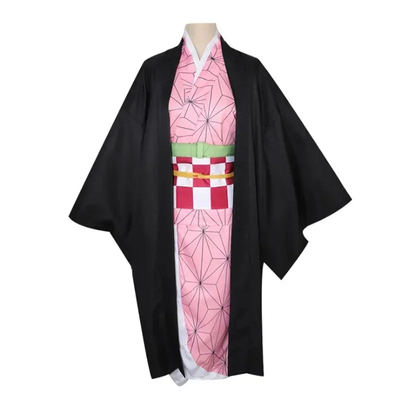 90-Demon Slayer Nezuko Kamado Cosplay Kimono Women Halloween