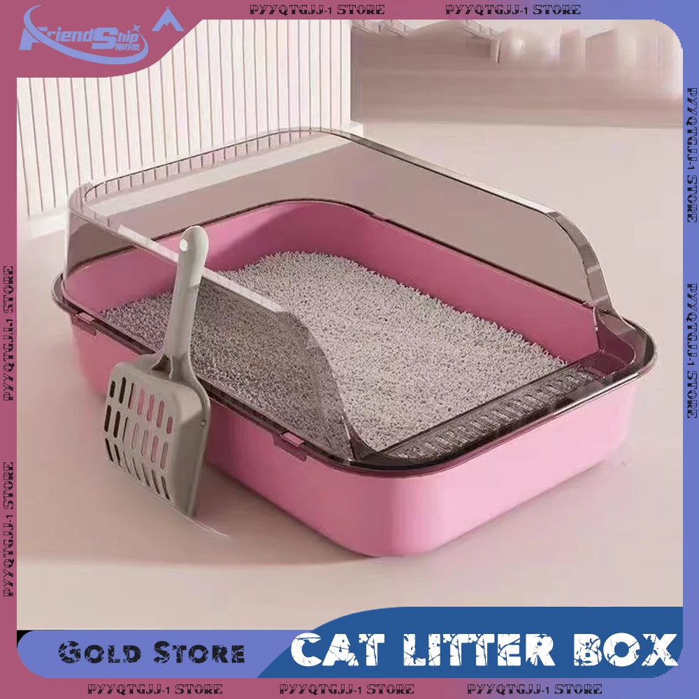 15-Open, Odor-Free Cat Litter Box with Scoop and High Capacity