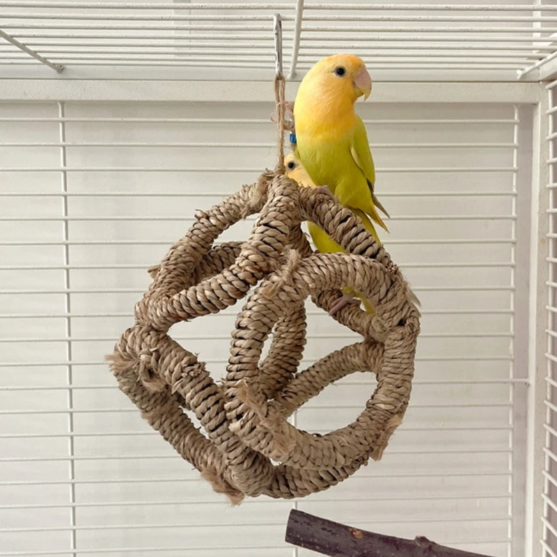 26-Natural Bird Play Ring – Straw, Wood, and Free Happiness