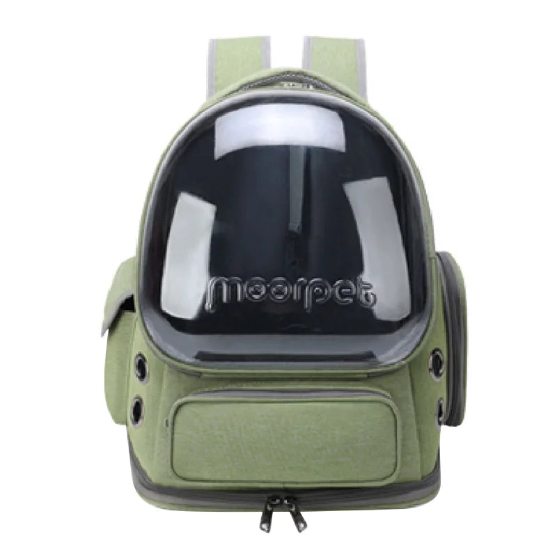 14-Transparent carrier backpack harness.
