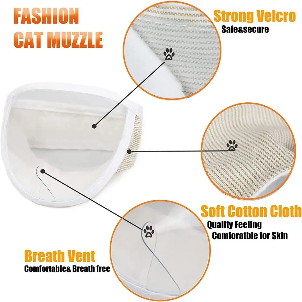 09-Soft, adjustable, and safe anti-bite muzzle for cats