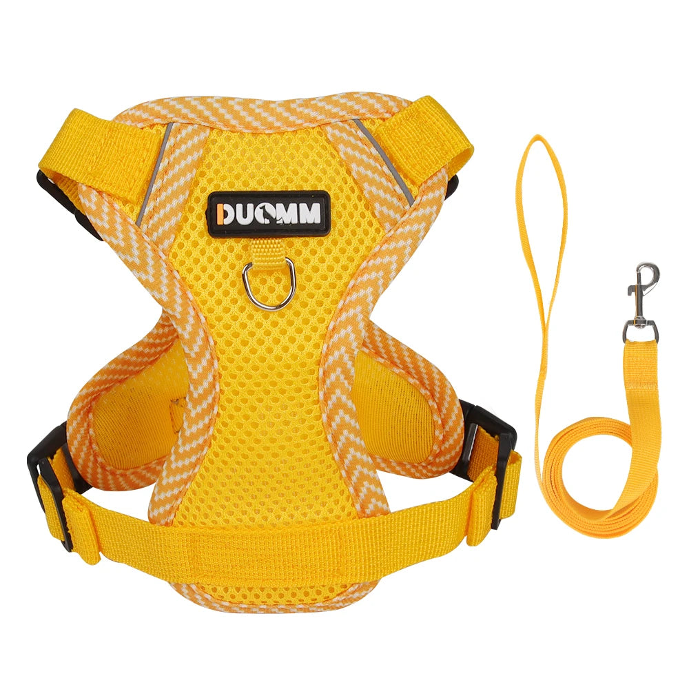 03-Breathable harness with leash for small dogs and puppies