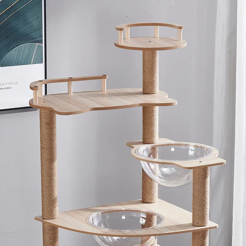 001-Multi-Level Cat Scratching Post with Platforms and Sisal
