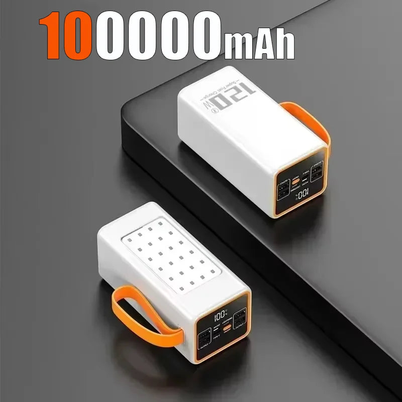 00-aPower Bank Outdoor Alta Capacità 120W - Ricarica Rapida Solare LED