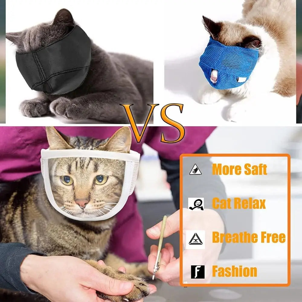 09-Soft, adjustable, and safe anti-bite muzzle for cats