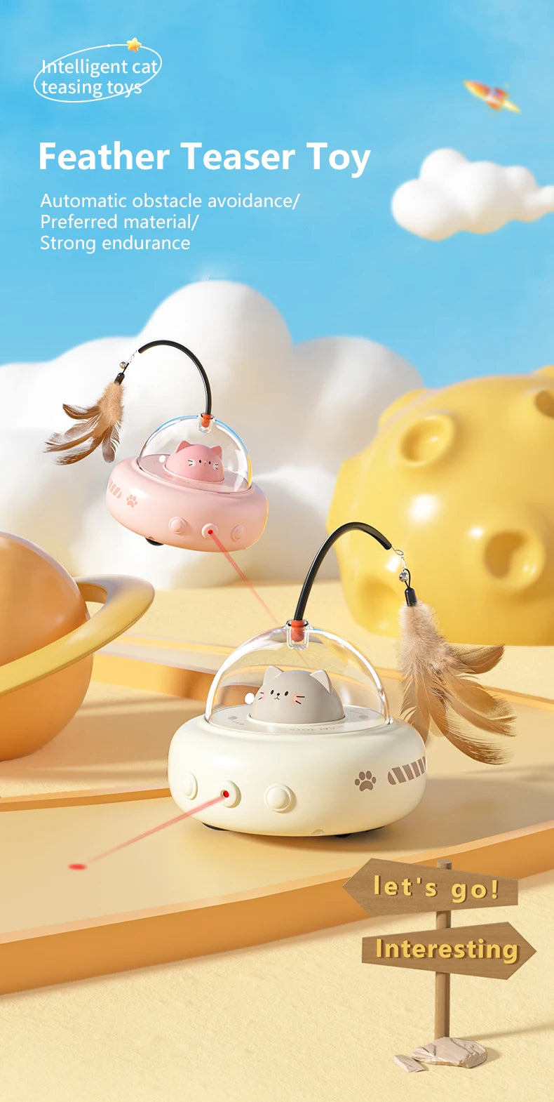 04-Smart Teaser Cat – Interactive Feather Toy for Cats